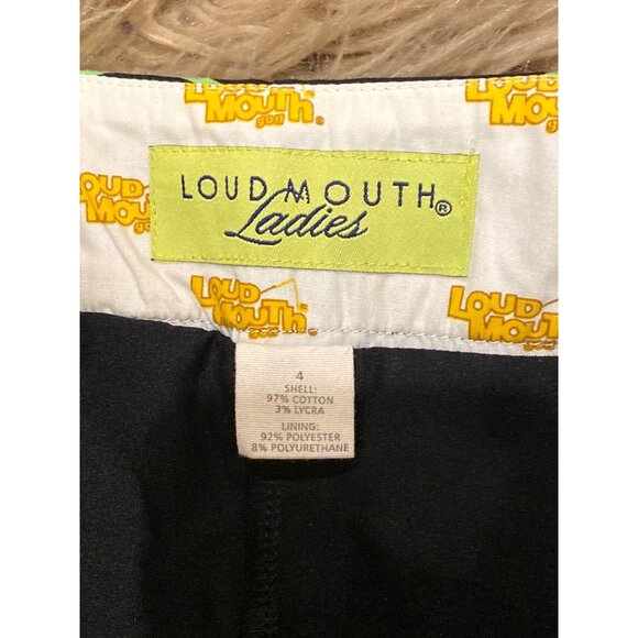 Loudmouth Golf Skort W's 4 Legacy Shagadelic Black Cotton Stretch Pockets - Picture 6 of 10